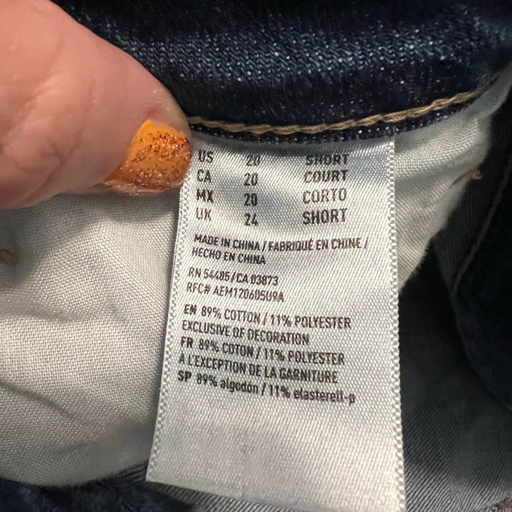 American Eagle Outfitters Ripped Blue Straight Leg Jeans - Picture 3 of 5